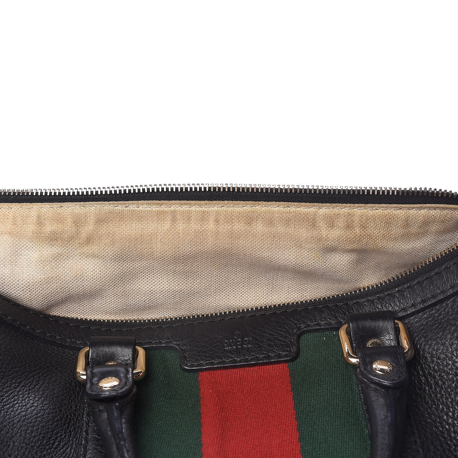 Gucci Calfskin Vintage Web Medium Boston Black 13 of 19