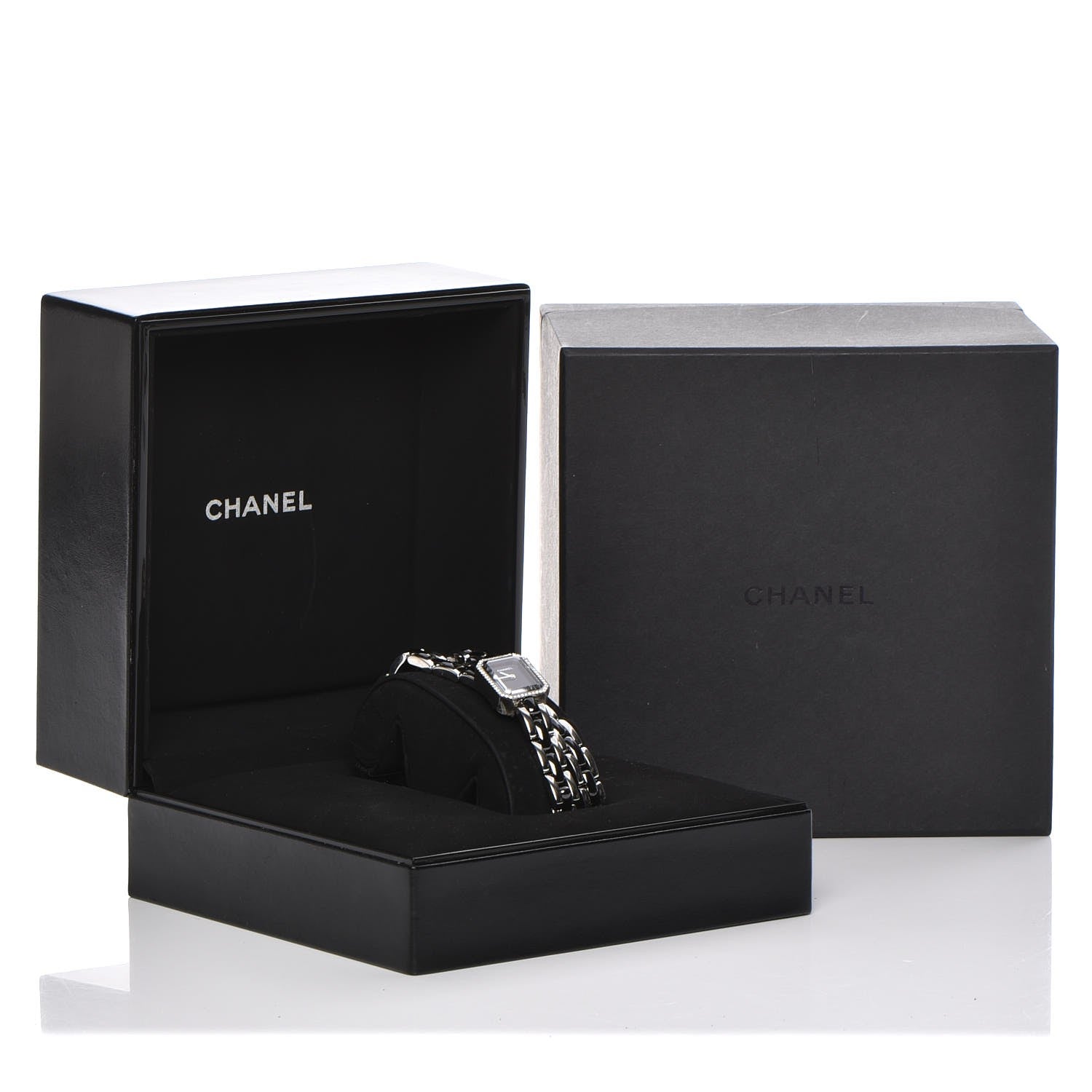 Chanel Stainless Steel Ceramic Diamond Bezel 16mm Premiere Triple Row Quartz Watch Black 7 of 7
