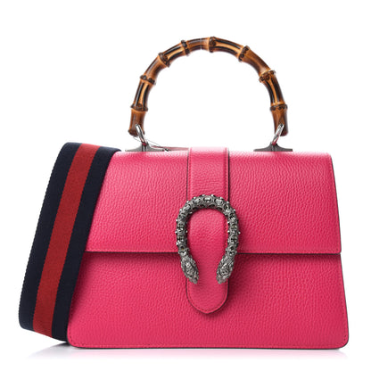 Gucci Dollar Calfskin Crystal Web Medium Dionysus Bamboo Top Handle Bag Box Pink Black Diamond 1 of 10