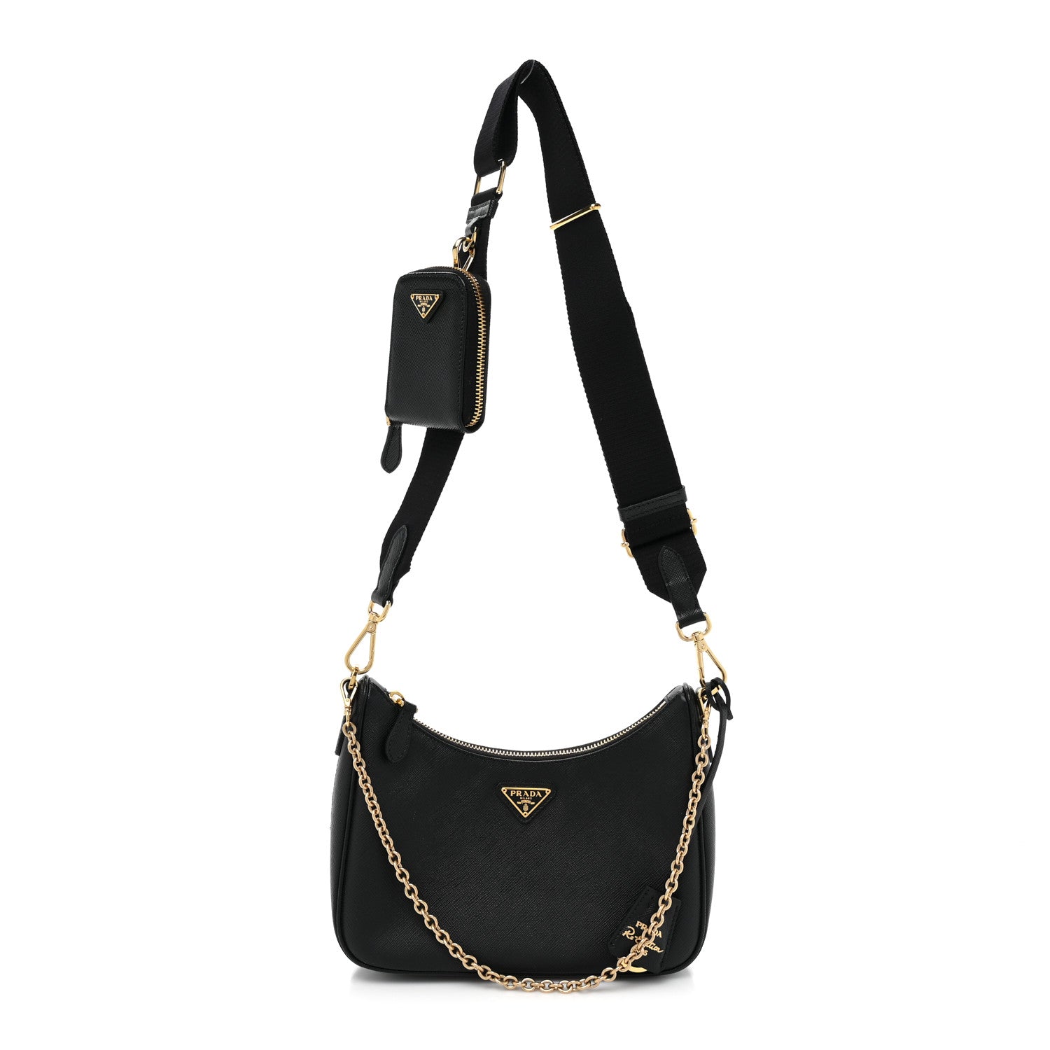 Prada Saffiano Lux Re-Edition 2005 Shoulder Bag Black 1 of 9