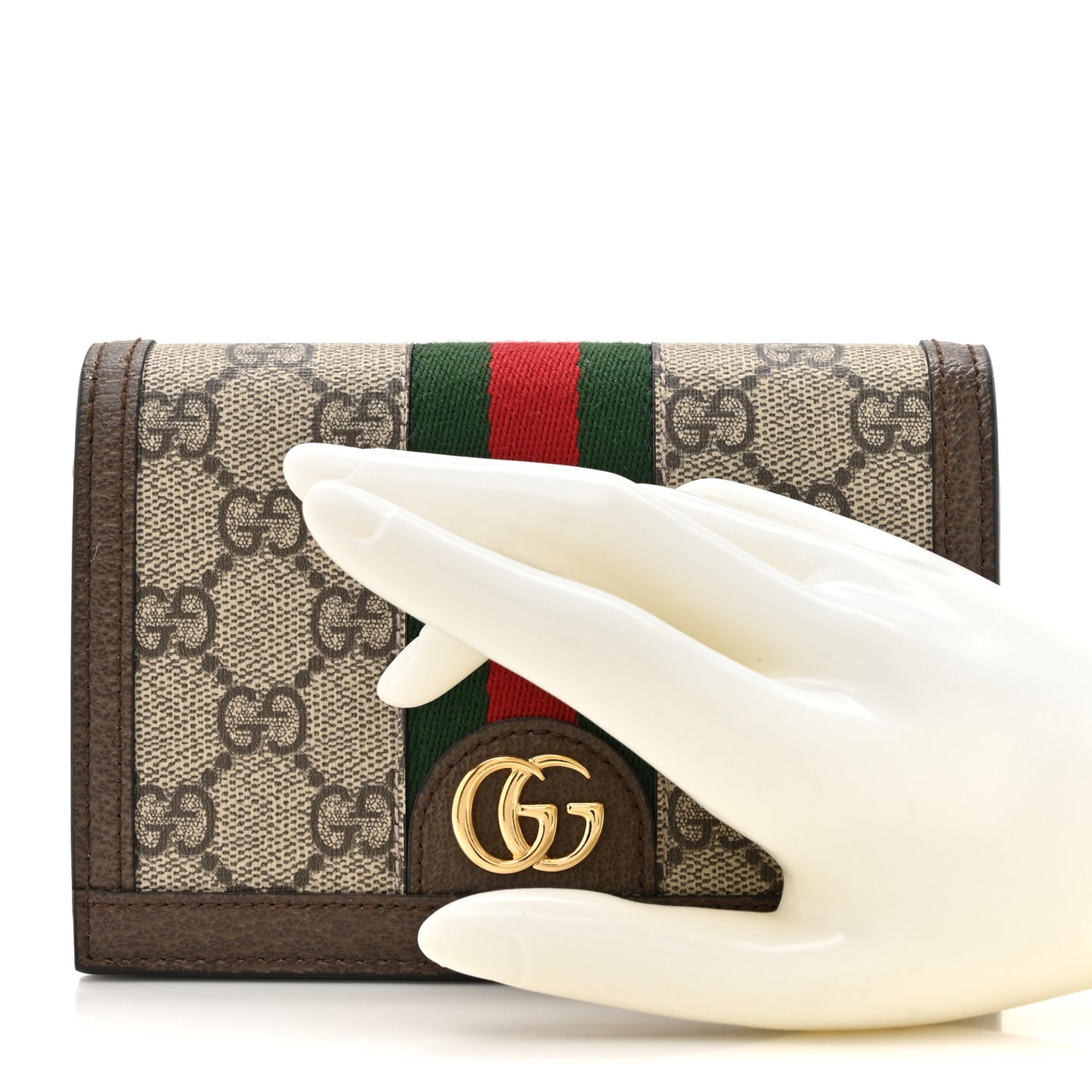 GG Supreme Monogram Web Ophidia Double Playing Card Case Beige New Acero