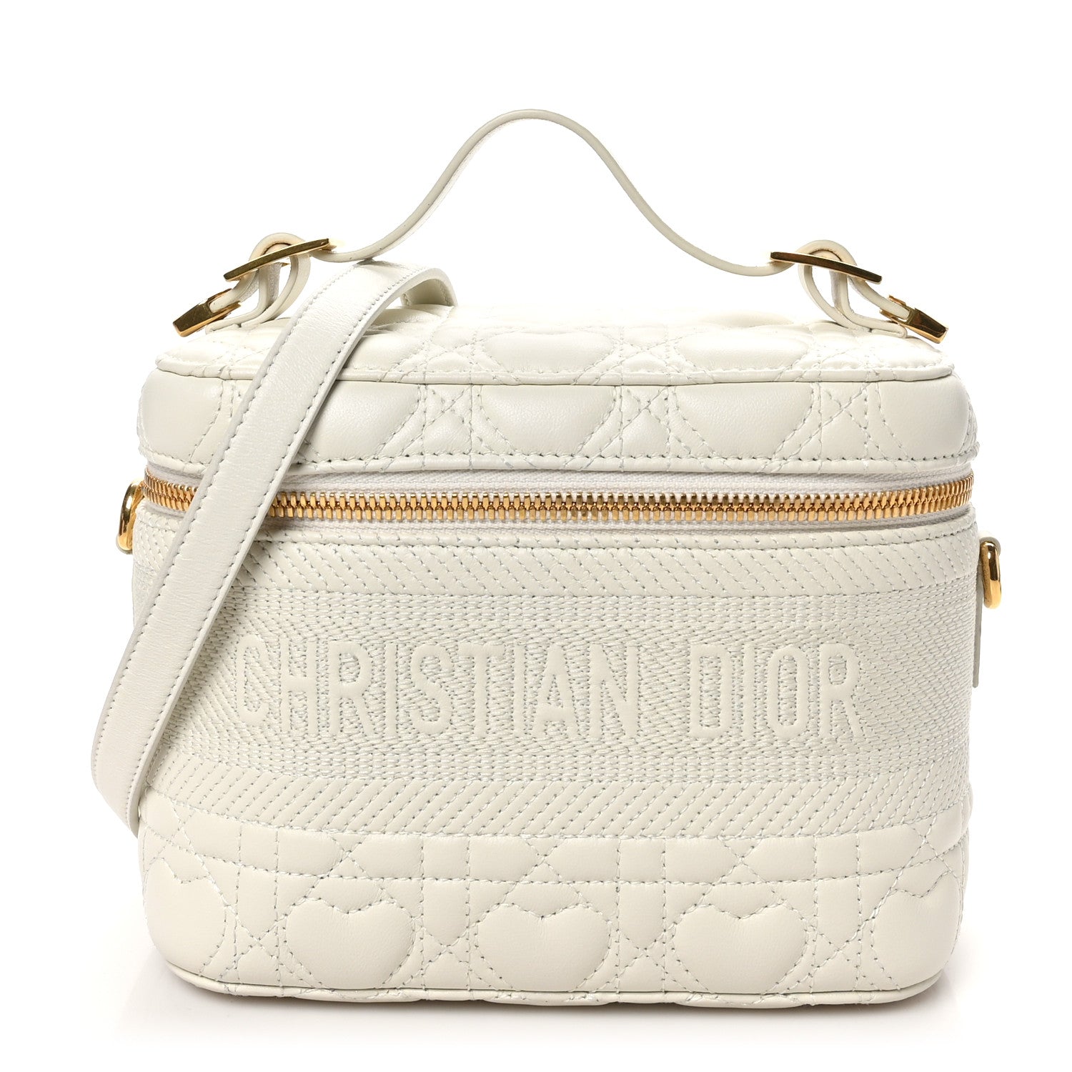 Christian Dior Lambskin Cannage DiorAmour Small Diortravel Vanity Case Latte 1 of 9