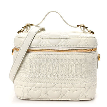 Christian Dior Lambskin Cannage DiorAmour Small Diortravel Vanity Case Latte 1 of 9