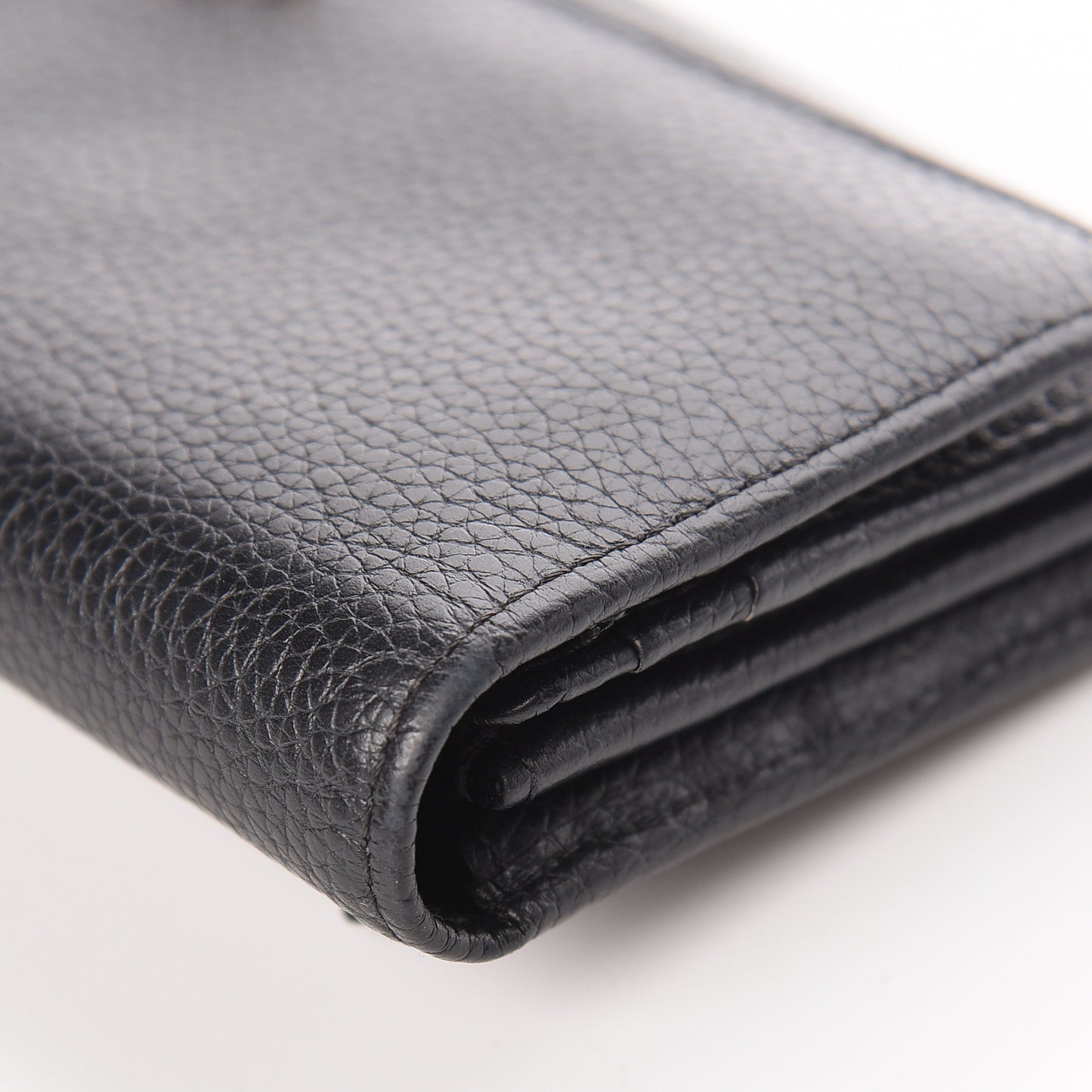 Classic Grain Small Tree Continental Wallet Black