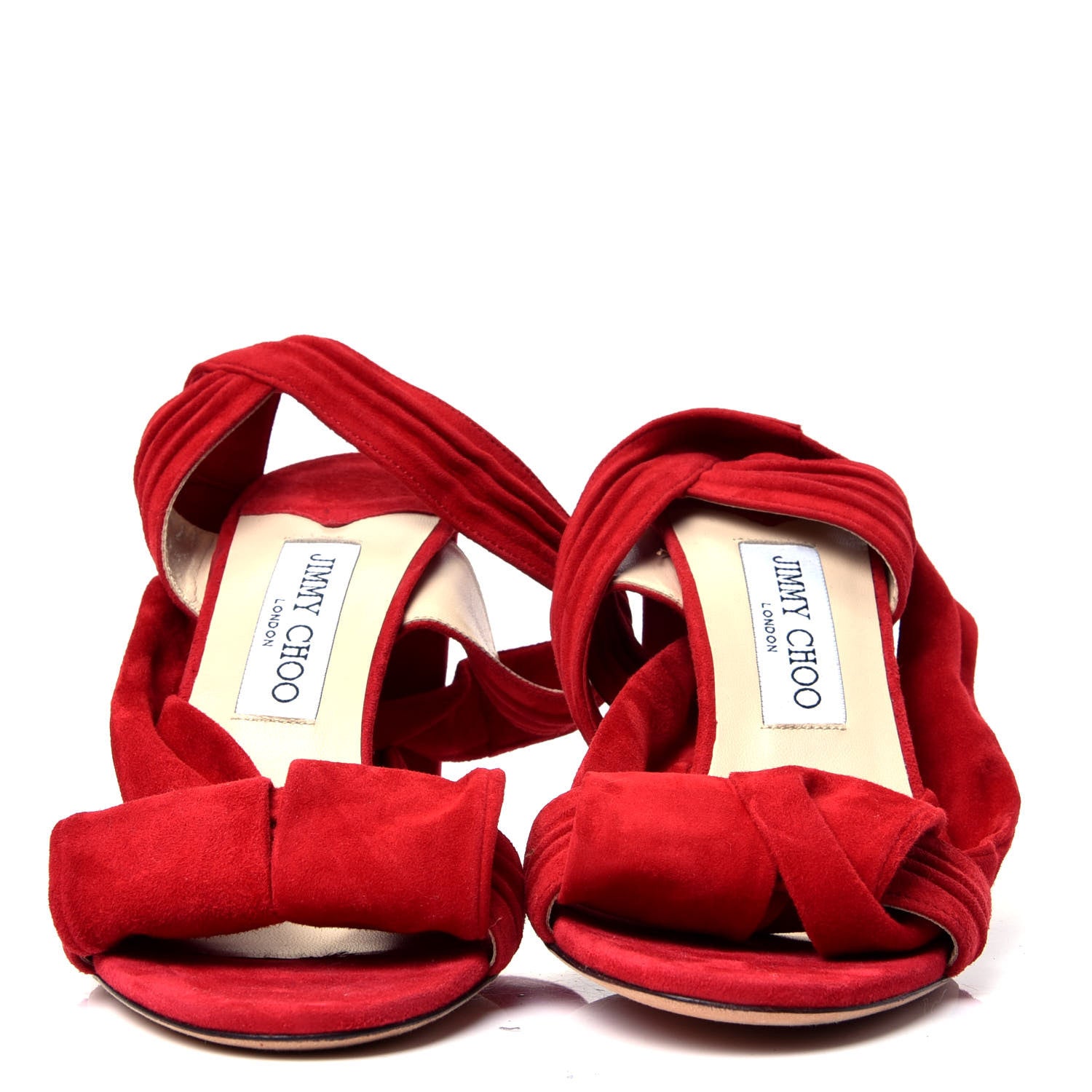 Jimmy Choo Soft Suede Kora 85 Sandals 39.5 Red 2 of 9