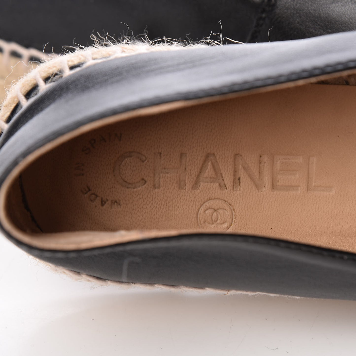 Lambskin Canvas Cap Toe CC Espadrilles 37 Black