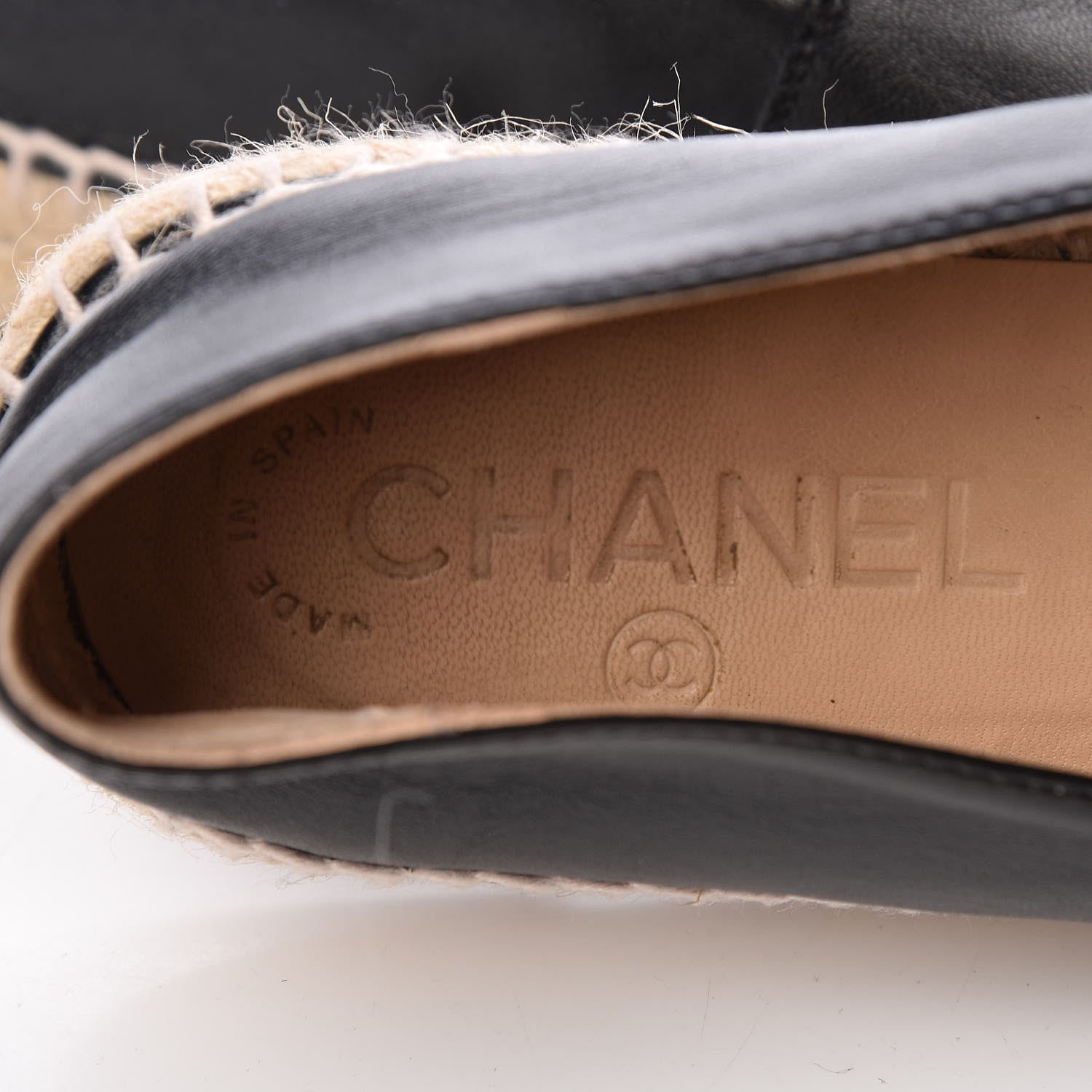 Chanel Lambskin Canvas Cap Toe CC Espadrilles 37 Black 8 of 9