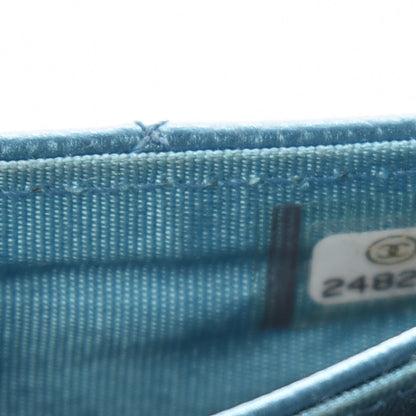 Chanel Metallic Caviar Quilted Boy Card Holder Wallet Turquoise 10 of 11
