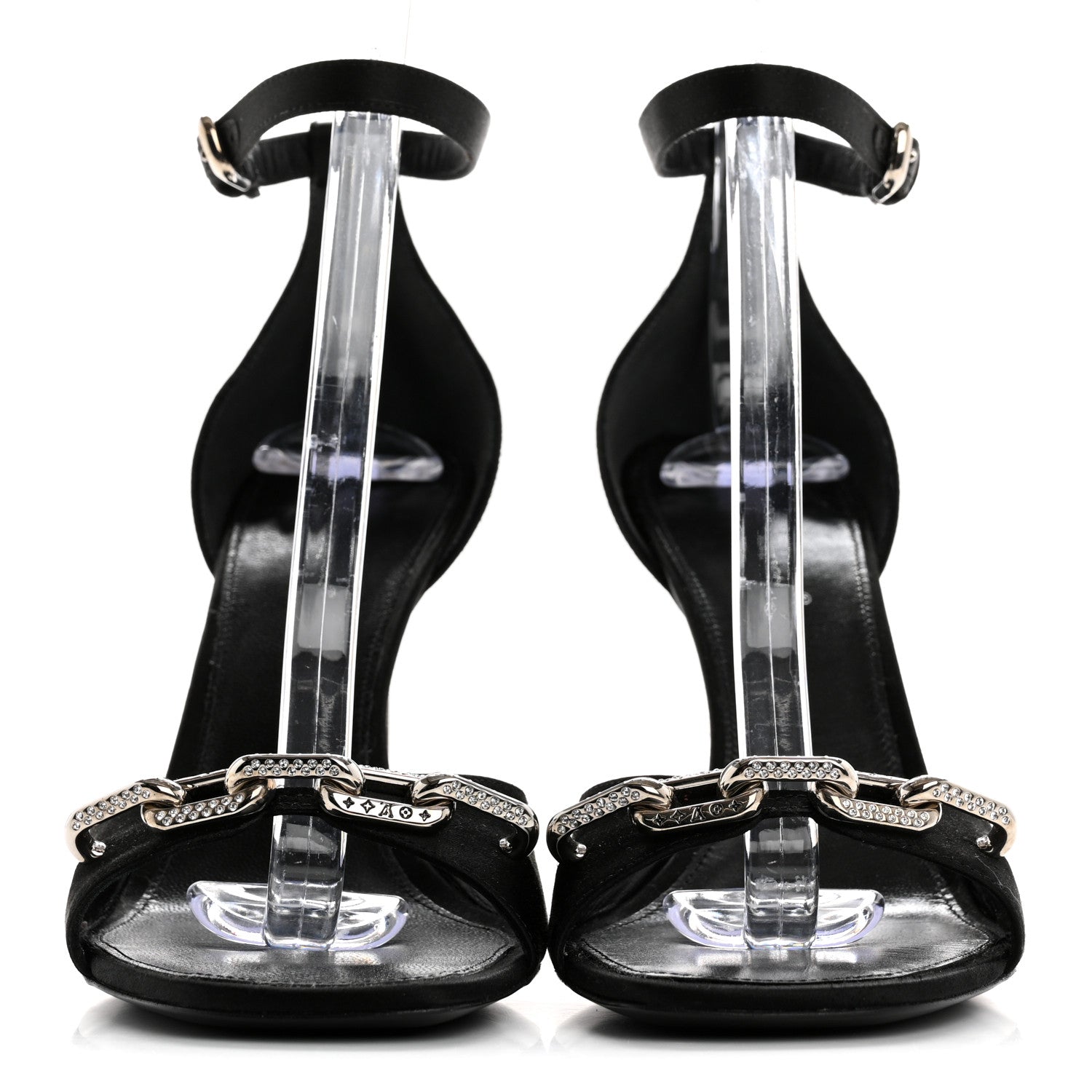 Louis Vuitton Satin Crystal Diva Sandal 38 Black 3 of 9