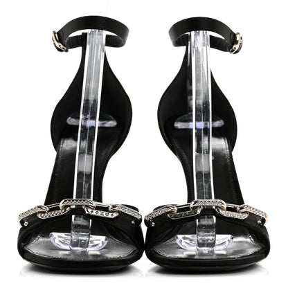 Louis Vuitton Satin Crystal Diva Sandal 38 Black 3 of 9