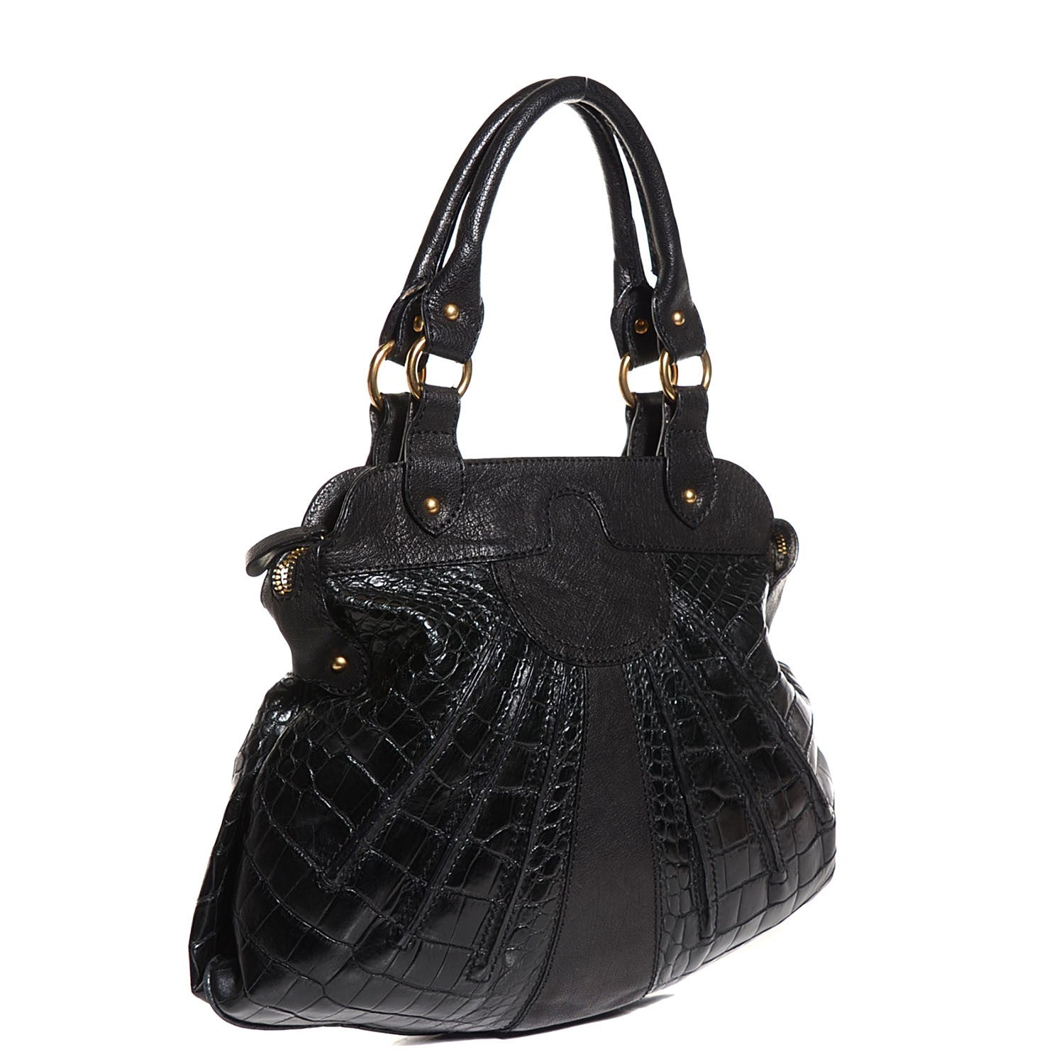 Valentino Garavani Alligator Satchel Black 3 of 7