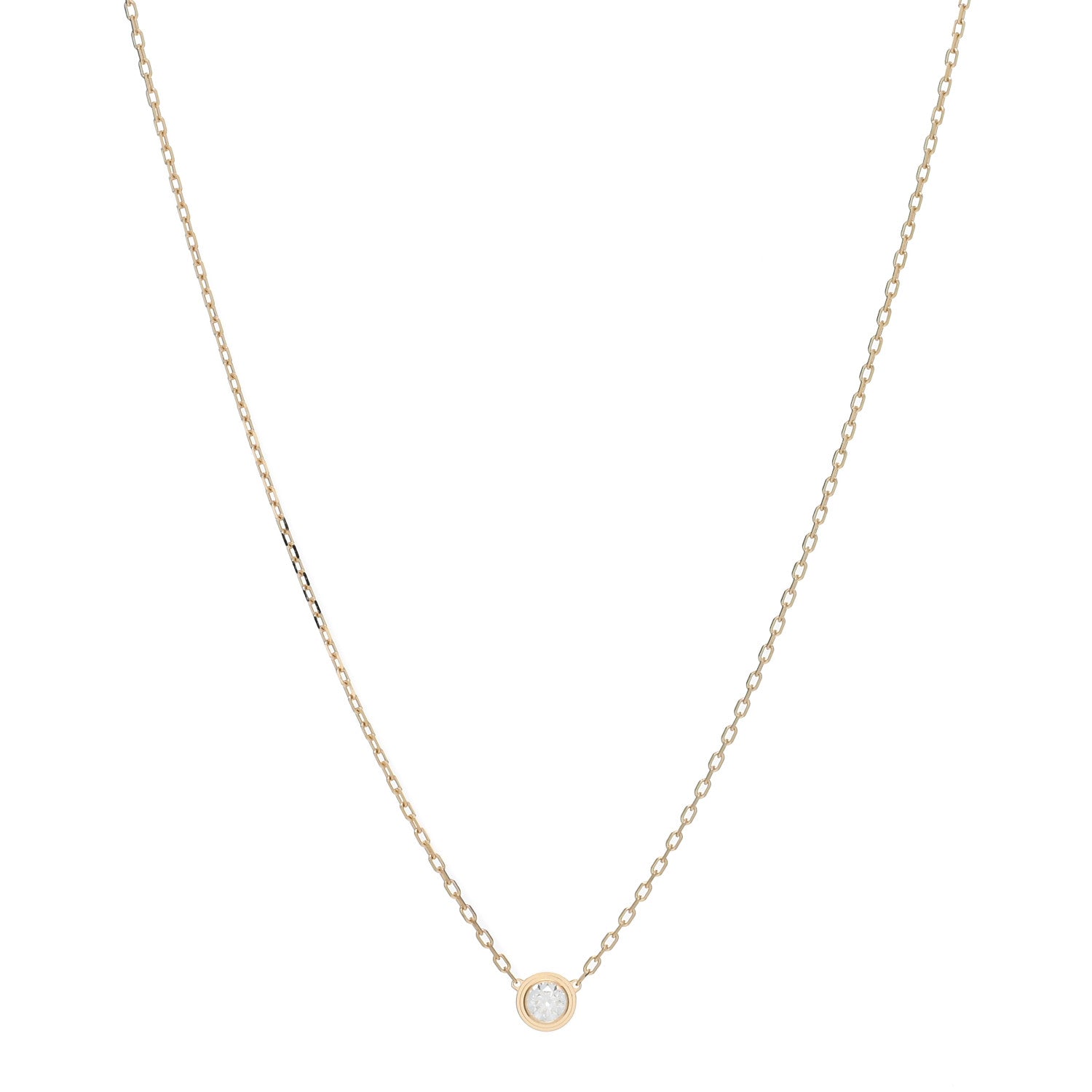 Cartier 18K Yellow Gold Diamond LM D'Amour Pendant Necklace 1 of 5