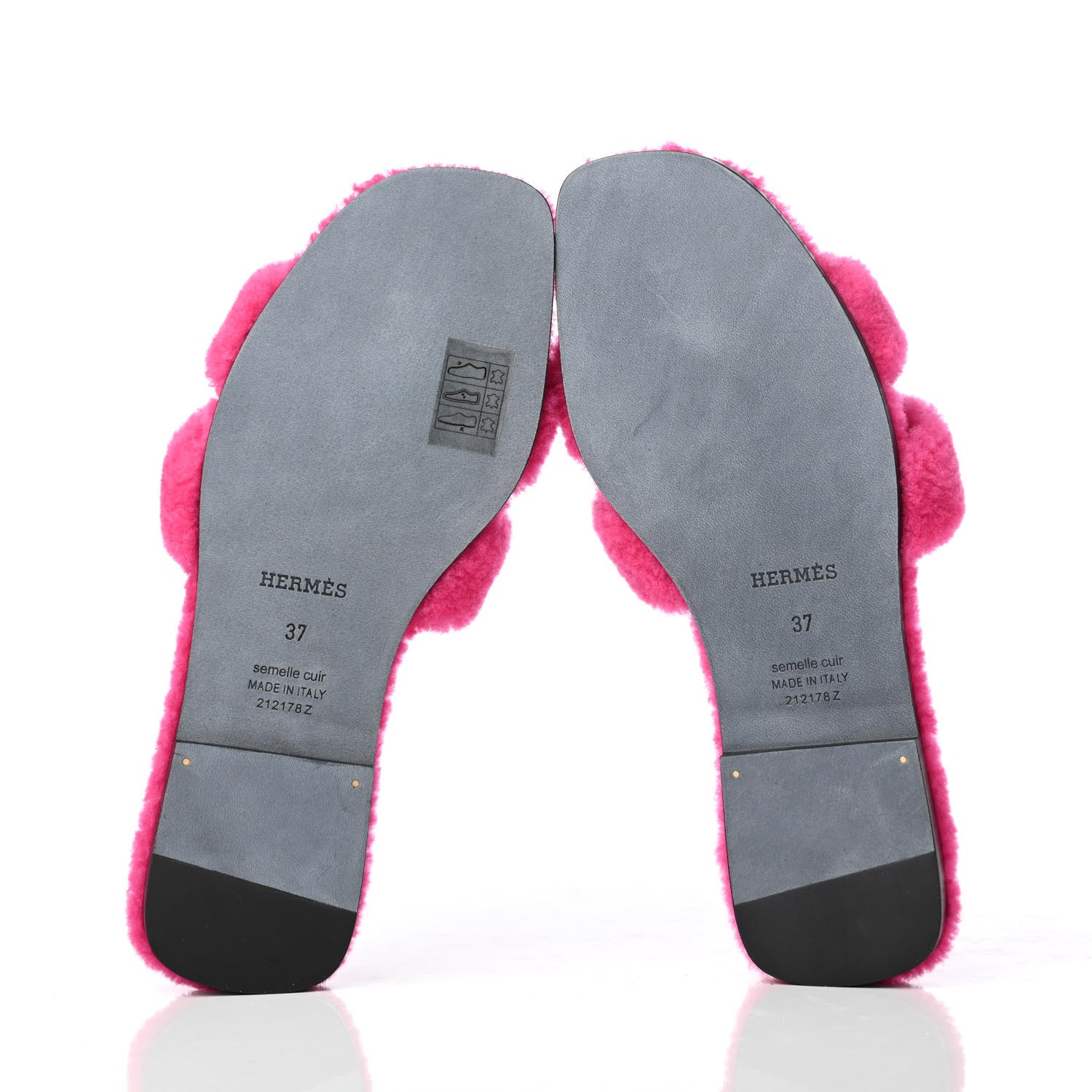 Hermes Woolskin Oran Sandals 37 Rose Fuchsia 5 of 7