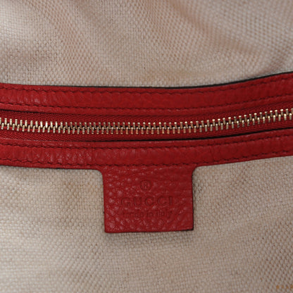 Gucci Pebbled Calfskin Large Soho Shoulder Bag Red 9 of 10