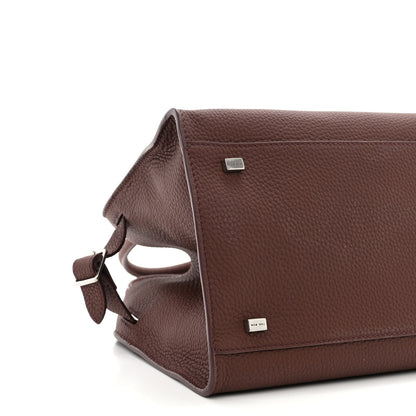 The Row Grained Calfskin Soft Margaux 10 Bag Dark Mocha 8 of 9