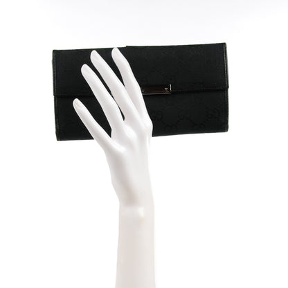 Gucci Monogram Metal Bar Continental Wallet Black 2 of 8