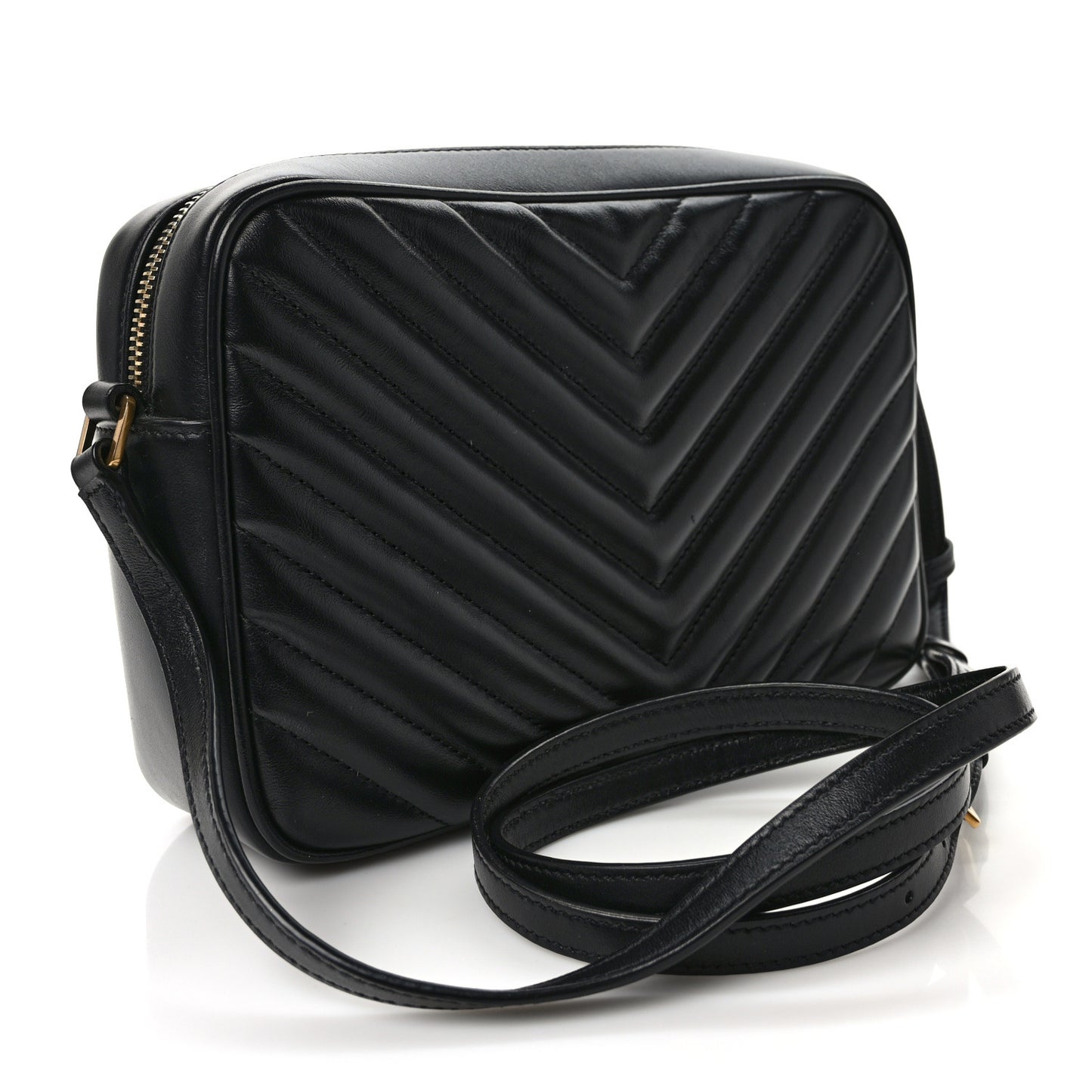 Calfskin Matelasse Monogram Lou Camera Bag Black