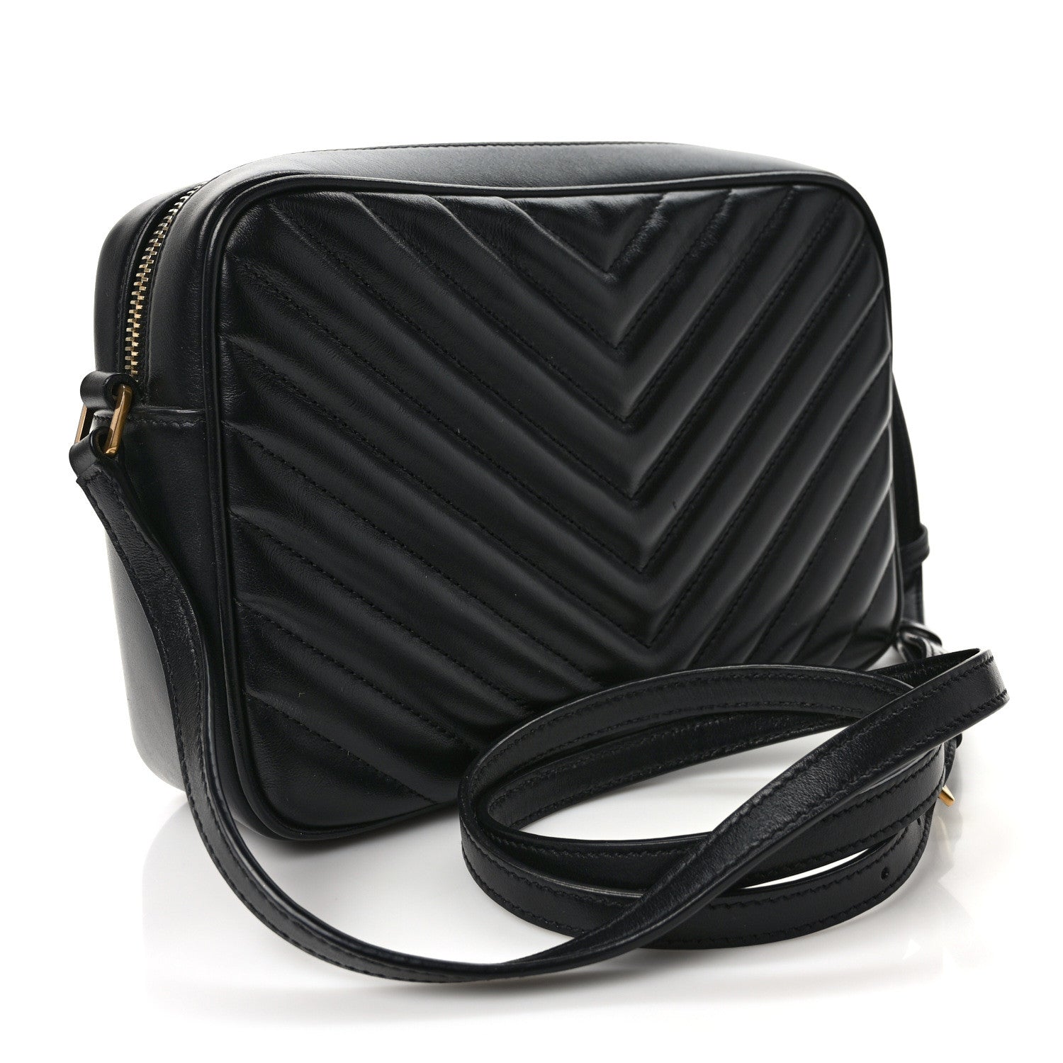 Saint Laurent Calfskin Matelasse Monogram Lou Camera Bag Black 3 of 10