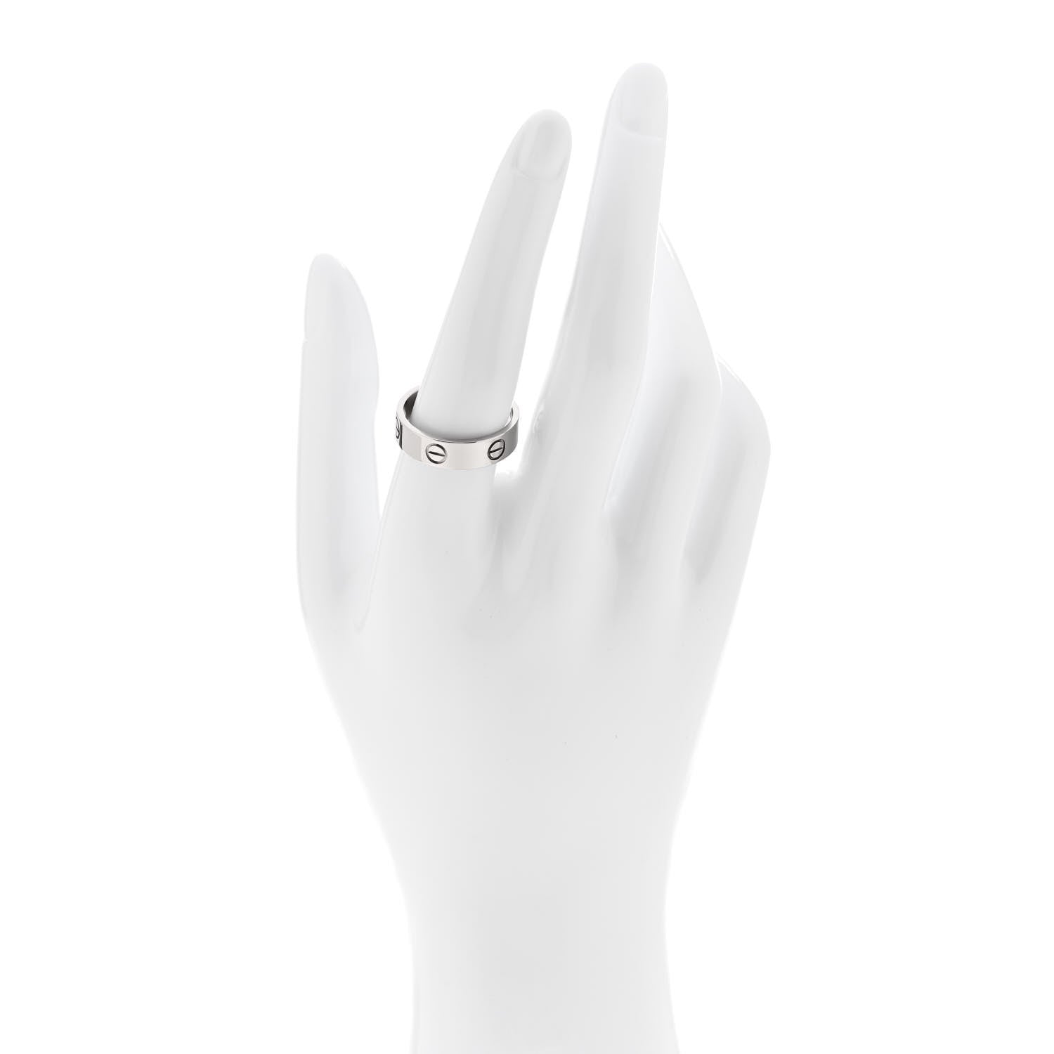 Cartier 18K White Gold 5.5mm LOVE Ring 58 8.5 2 of 5