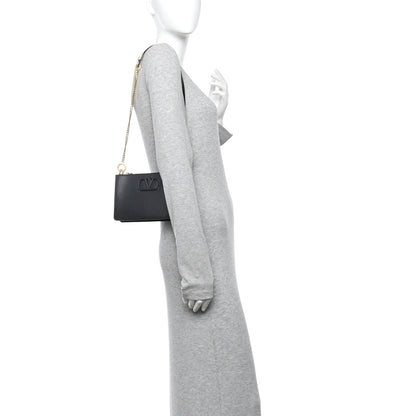 Valentino Garavani Grainy Calfskin VSling Clutch Black 2 of 9