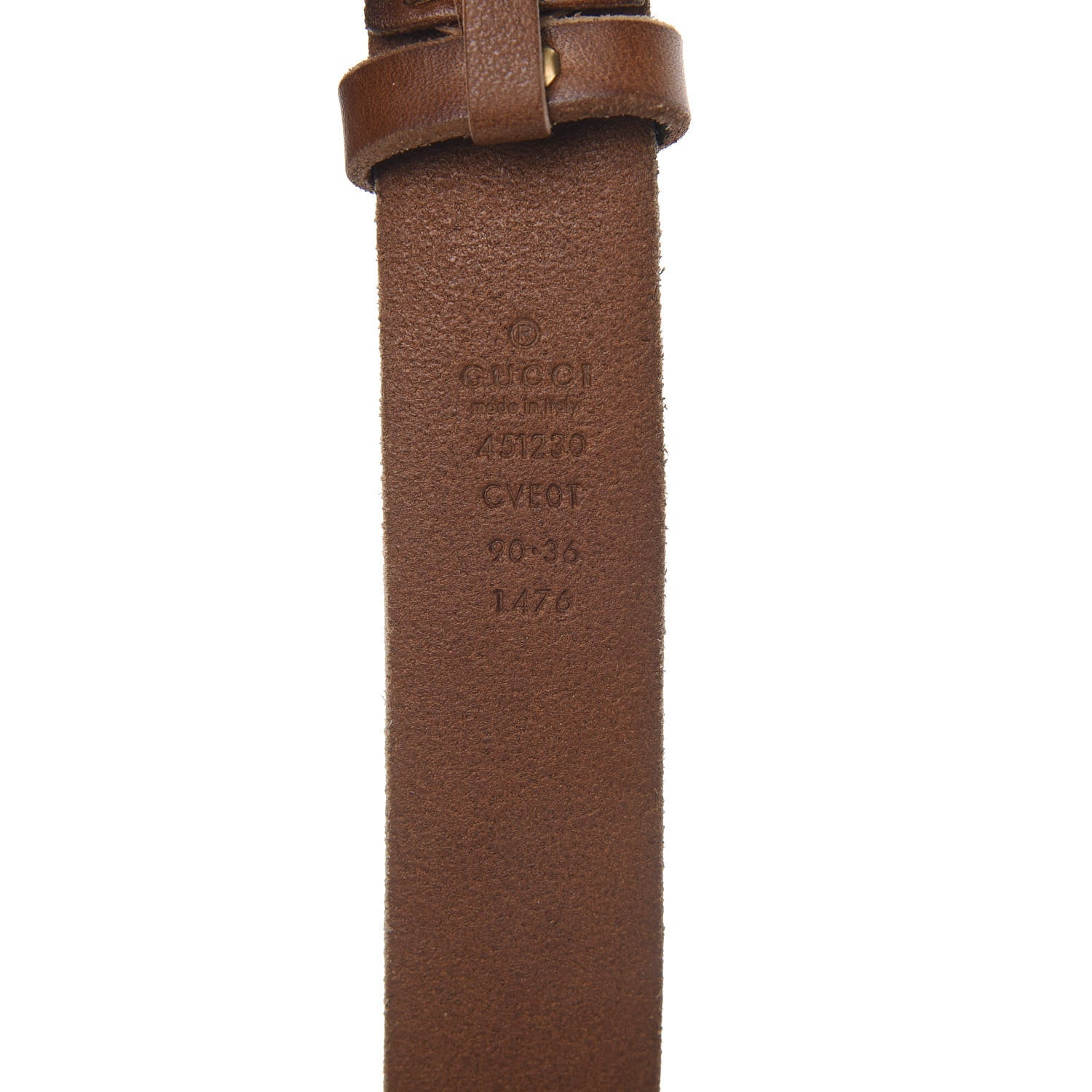 Gucci Calfskin Brass Feline Buckle Belt 90 36 Toscano 5 of 5