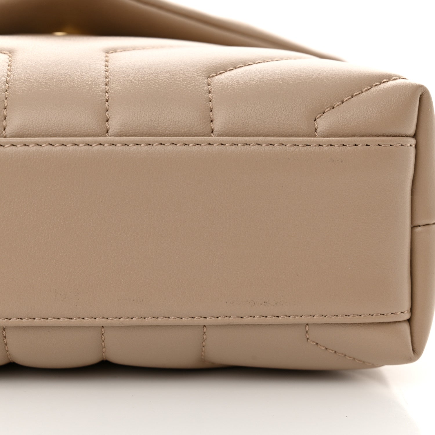 Saint Laurent Calfskin Y Quilted Monogram Toy Loulou Crossbody Bag Dark Beige 11 of 11