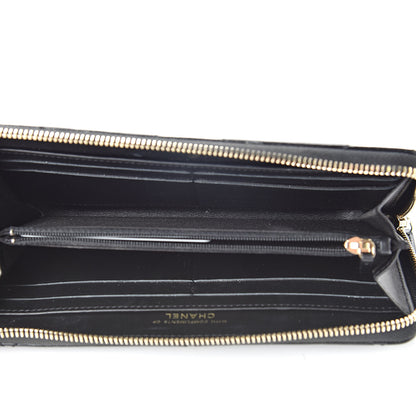 Chanel Lambskin Quilted Large Gusset Zipped Wallet Black 5 of 13