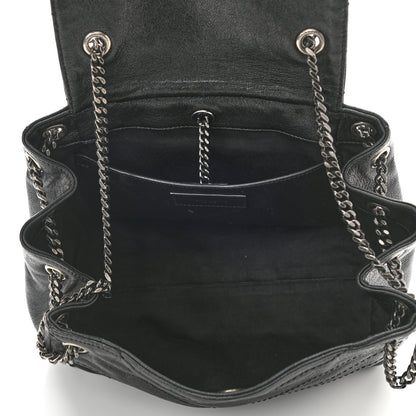 Saint Laurent Pebbled Lambskin Chevron Monogram Small Nolita Black 5 of 8