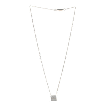Gucci Sterling Silver Trademark Logo Square Pendant Necklace 3 of 4