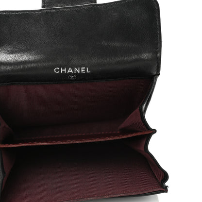 Chanel Lambskin Quilted Flap Card Holder Wallet Black 5 of 10
