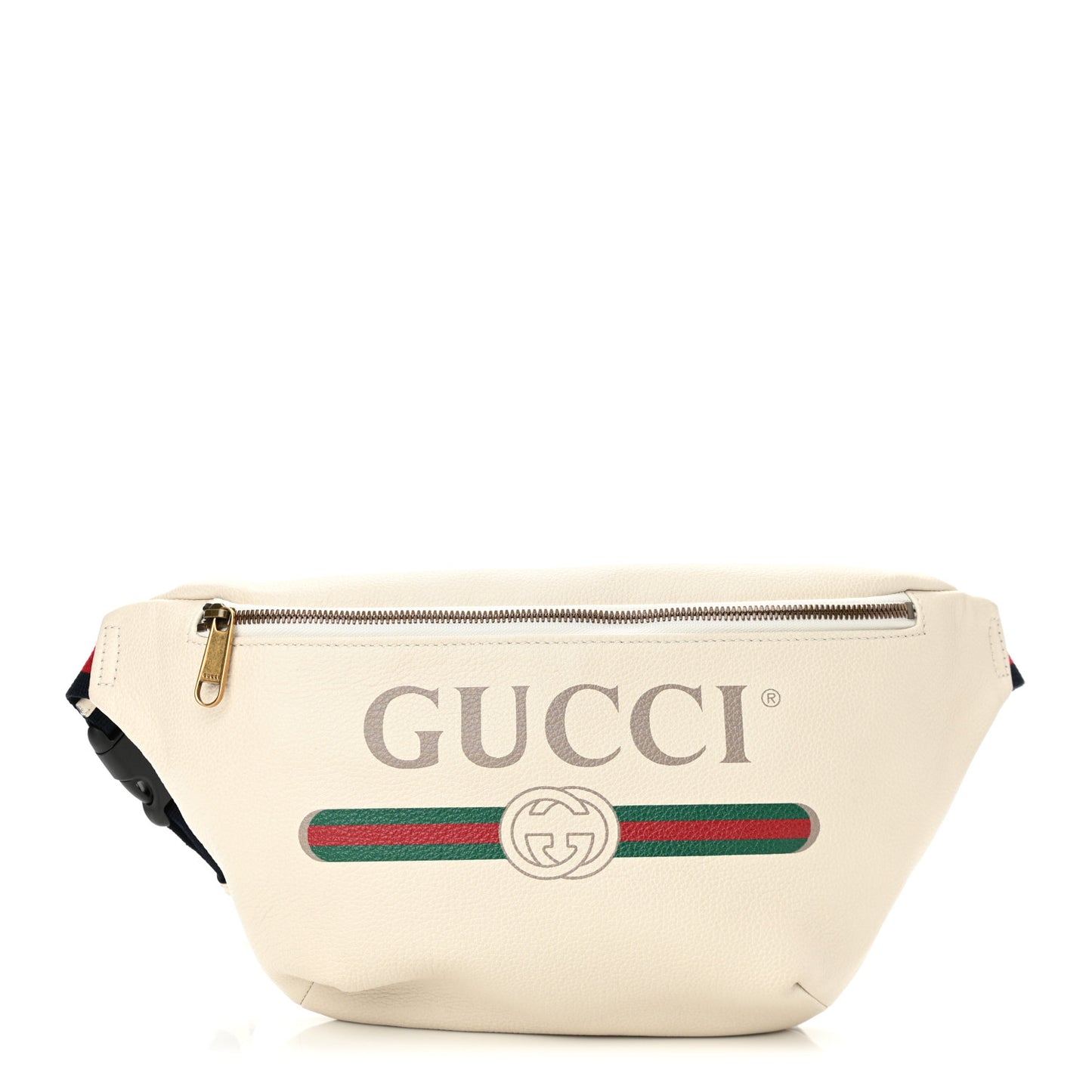 Grained Calfskin Logo Belt Bag White