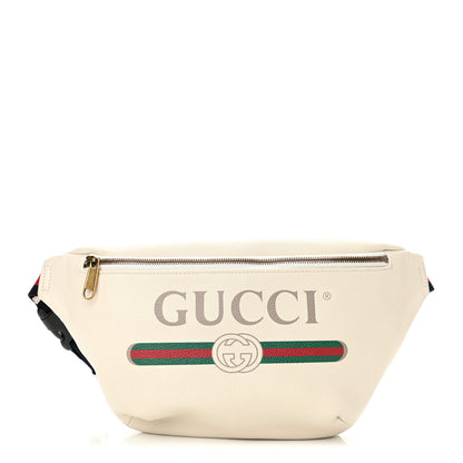 Gucci Grained Calfskin Logo Belt Bag White 1 of 10