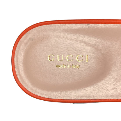 Gucci Cosmos Softy Calfskin Interlocking G Cut Out Slide Sandals 40 Deep Orange 7 of 8
