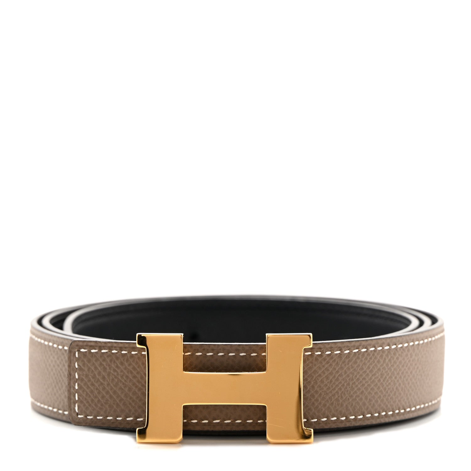 Hermes Epsom Swift 24mm Mini Constance H Belt 90 36 Etoupe Black 1 of 7