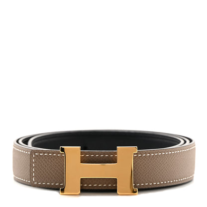 Hermes Epsom Swift 24mm Mini Constance H Belt 90 36 Etoupe Black 1 of 7