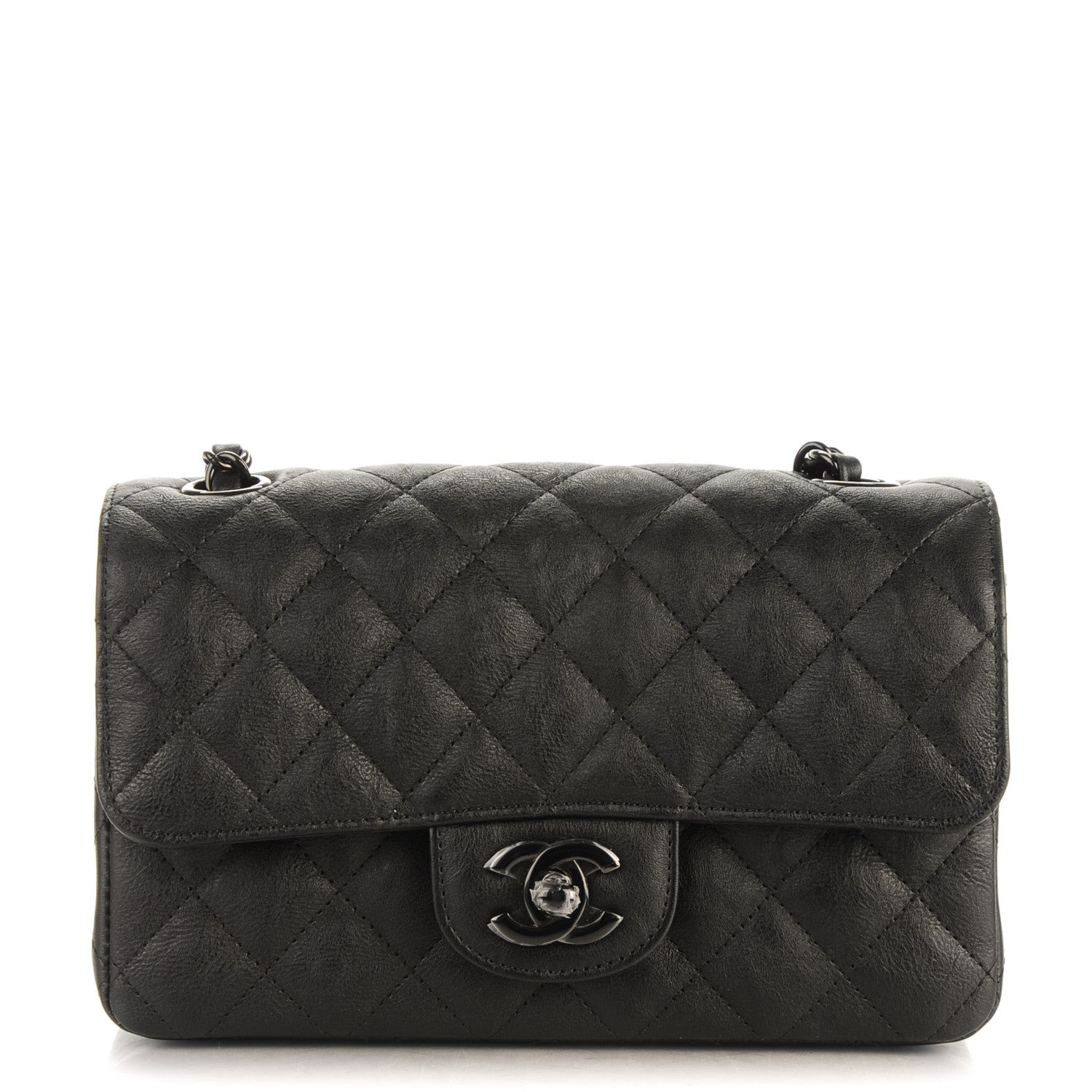 Chanel Calfskin Quilted Mini Rectangular Flap So Black 1 of 8