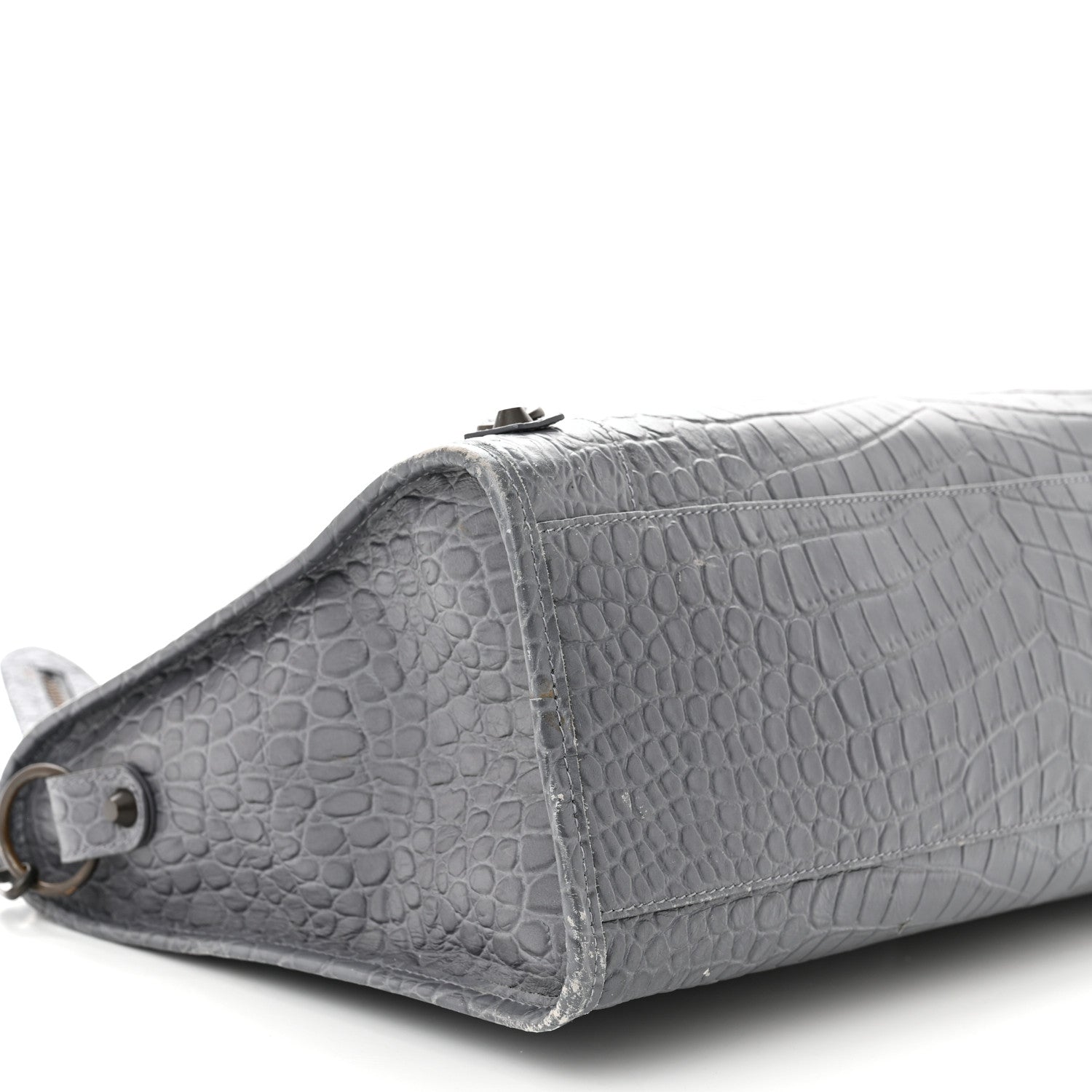 Balenciaga Calfskin Crocodile Embossed Classic Hardware City Gris Beton 9 of 14