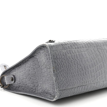 Balenciaga Calfskin Crocodile Embossed Classic Hardware City Gris Beton 9 of 14