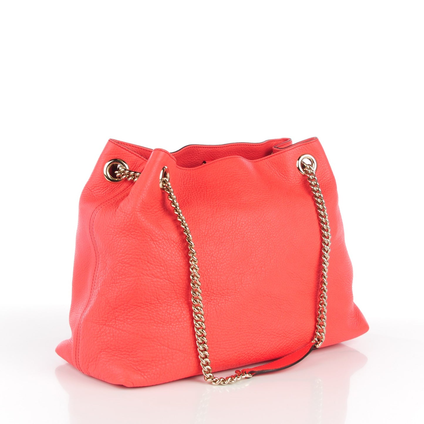 Pebbled Calfskin Medium Soho Chain Shoulder Bag Begonia Pink