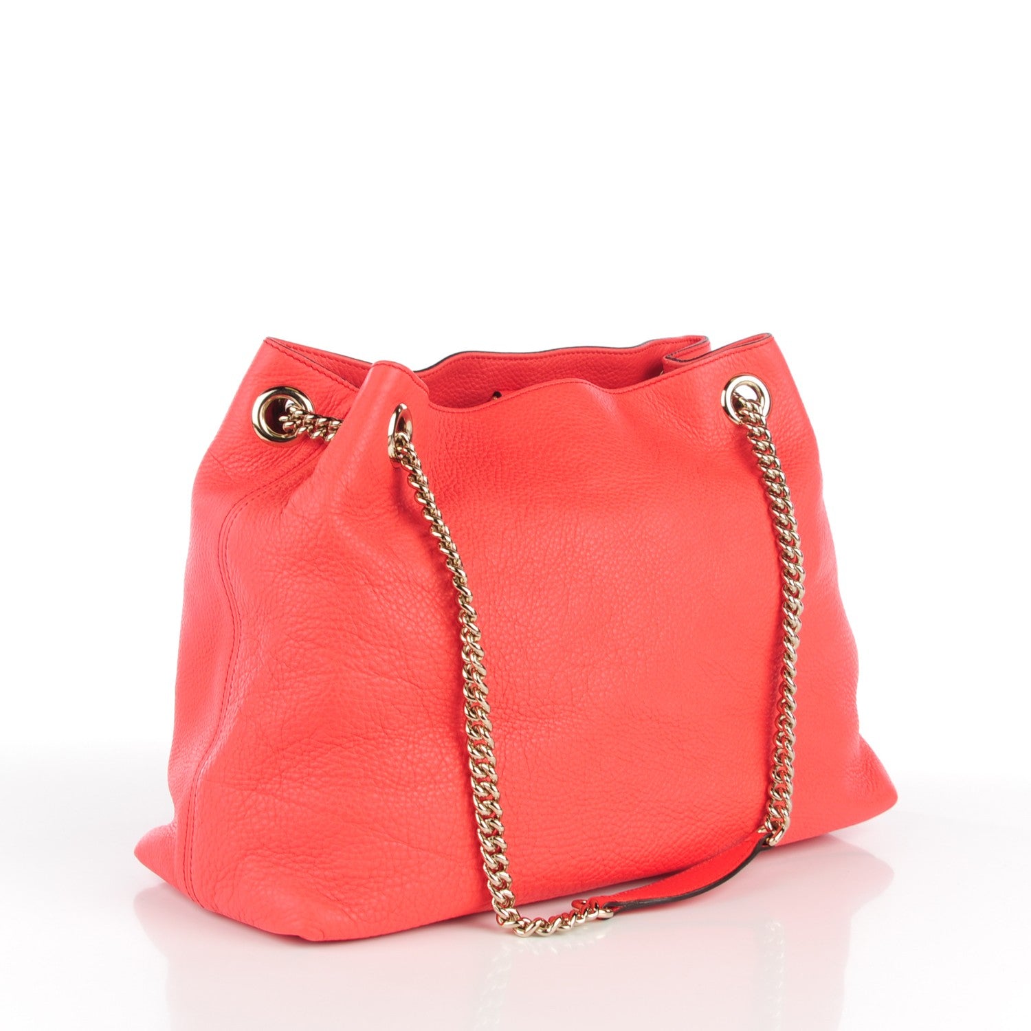 Gucci Pebbled Calfskin Medium Soho Chain Shoulder Bag Begonia Pink 3 of 7
