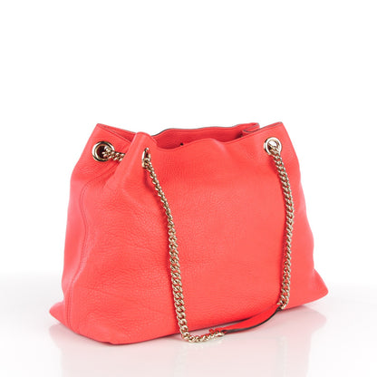 Gucci Pebbled Calfskin Medium Soho Chain Shoulder Bag Begonia Pink 3 of 7