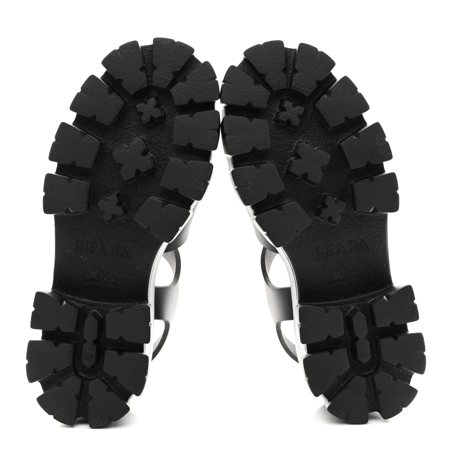 Foam Rubber Metal Triangle Logo Monolith 55mm Soft Cage Sandals 37 Black
