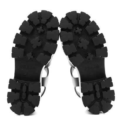 Prada Foam Rubber Metal Triangle Logo Monolith 55mm Soft Cage Sandals 37 Black 6 of 10