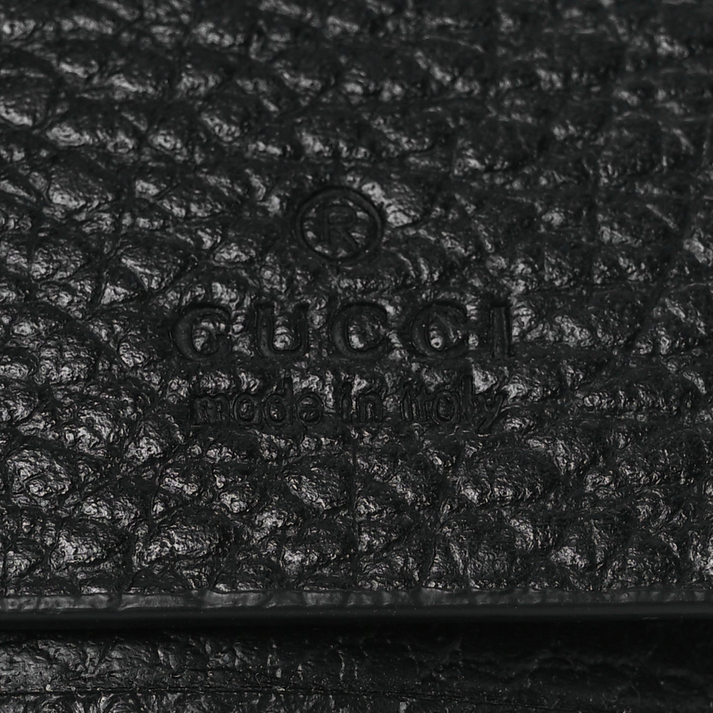 Pebbled Calfskin GG Marmont 6 Key Holder Black