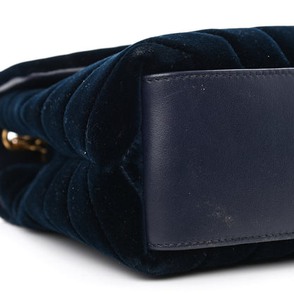 Saint Laurent Velvet Y Quilted Monogram Small Loulou Chain Satchel Medium Blue 9 of 14