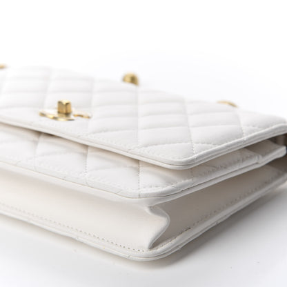 Chanel Lambskin Quilted CC Pearl Crush Wallet on Chain WOC White 6 of 11