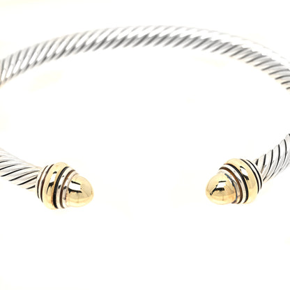 David Yurman Sterling Silver 14K Yellow Gold 5mm Cable Classics Dome Bracelet 5 of 5