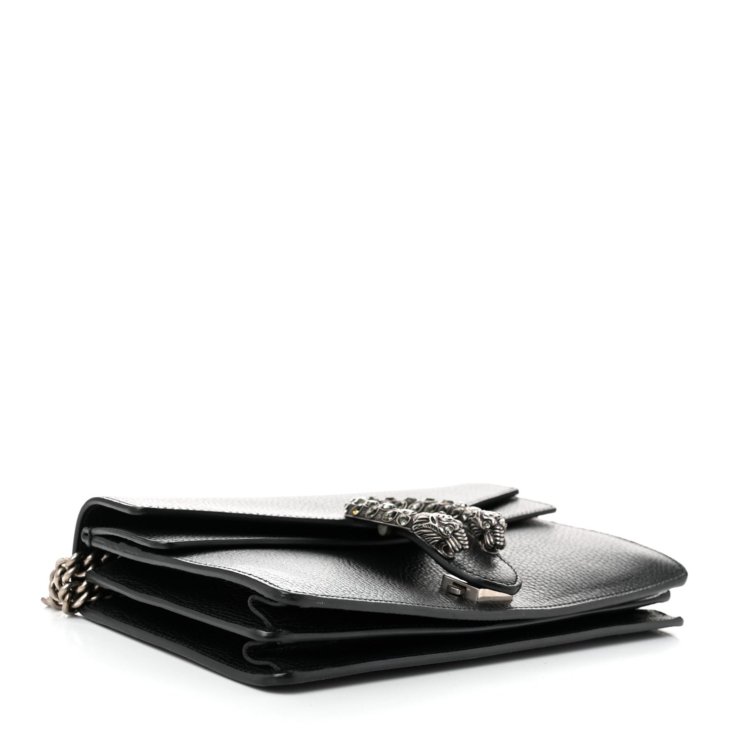 Pebbled Calfskin Small Dionysus Shoulder Bag Black