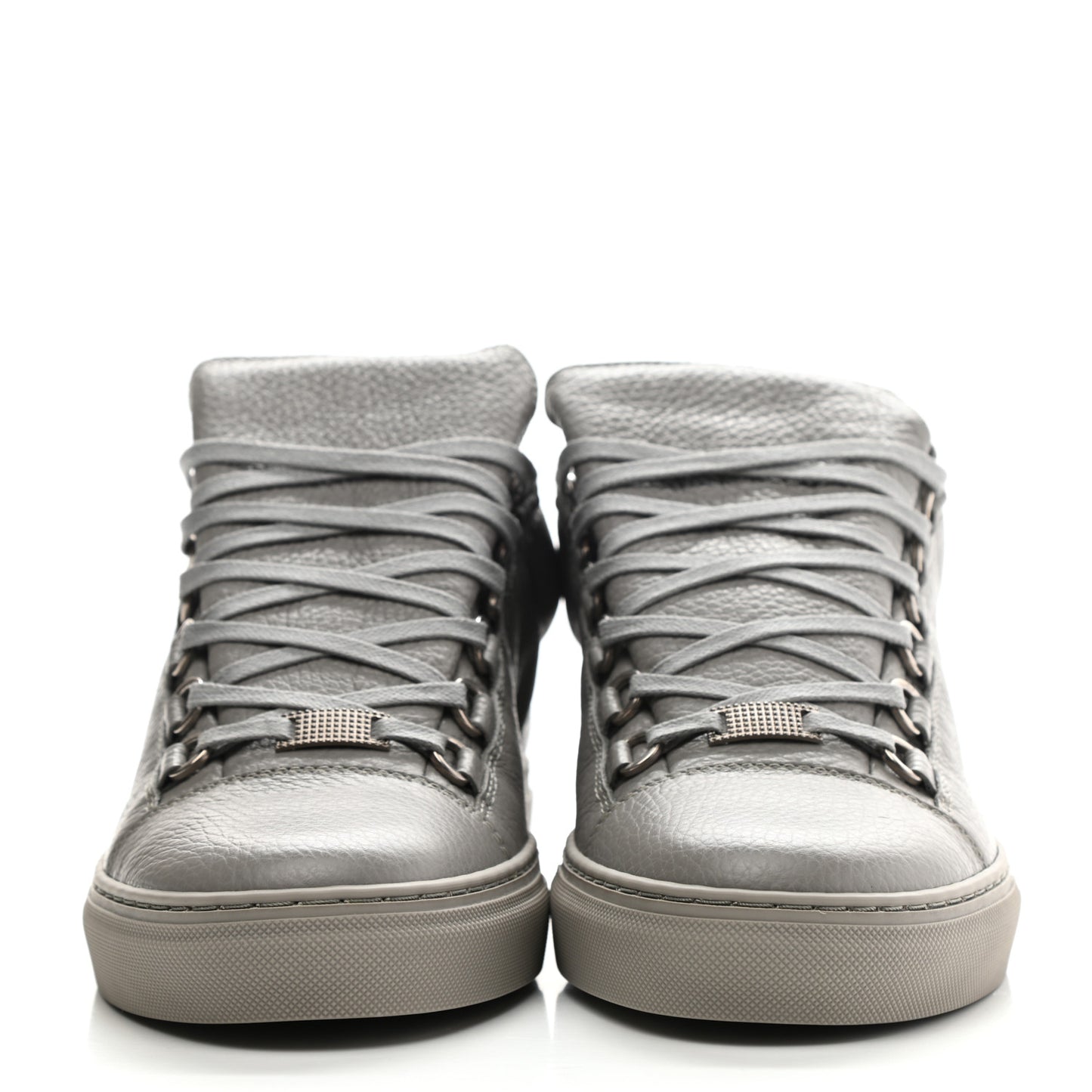Grained Matte Calfskin Mens Low Top Sneakers 41 Gris Pyrite