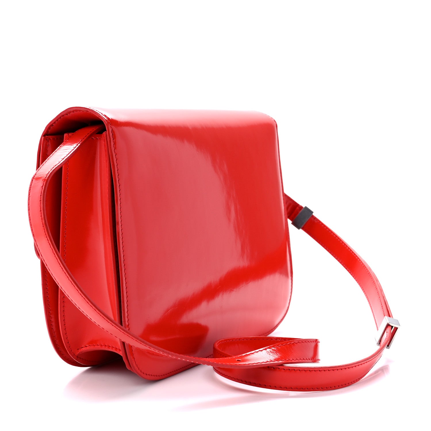 Celine Spazzolato Calfskin Medium Classic Box Flap Bag Vermillion 3 of 10
